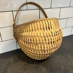 Handmade Vintage Half Round Wall Basket (Hard To Find)