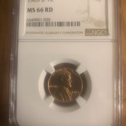 1963 D Lincoln Cent Ms66 NGC Certified