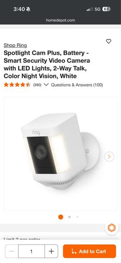 RING spotlight cam Plus- LED lights, 2-way talk, night vision- BRAND NEW-Qty:2