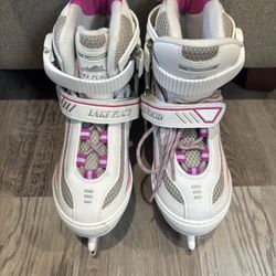 Lake Placid Girls Ice Skates * Girls Size 1-4 * Very Good Condition * White Pink