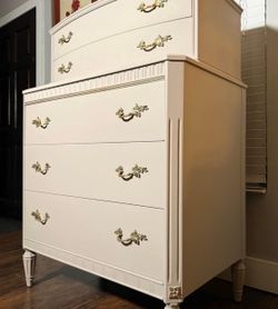 DRESSER, TALL DRESSER, VINTAGE DRESSER, BEIGE DRESSER