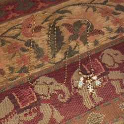 Gold tone, family chain necklace