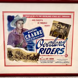 1946 “Overland Riders” , AUTHENTIC MOVIE LOBBY CARD, Prof Framing