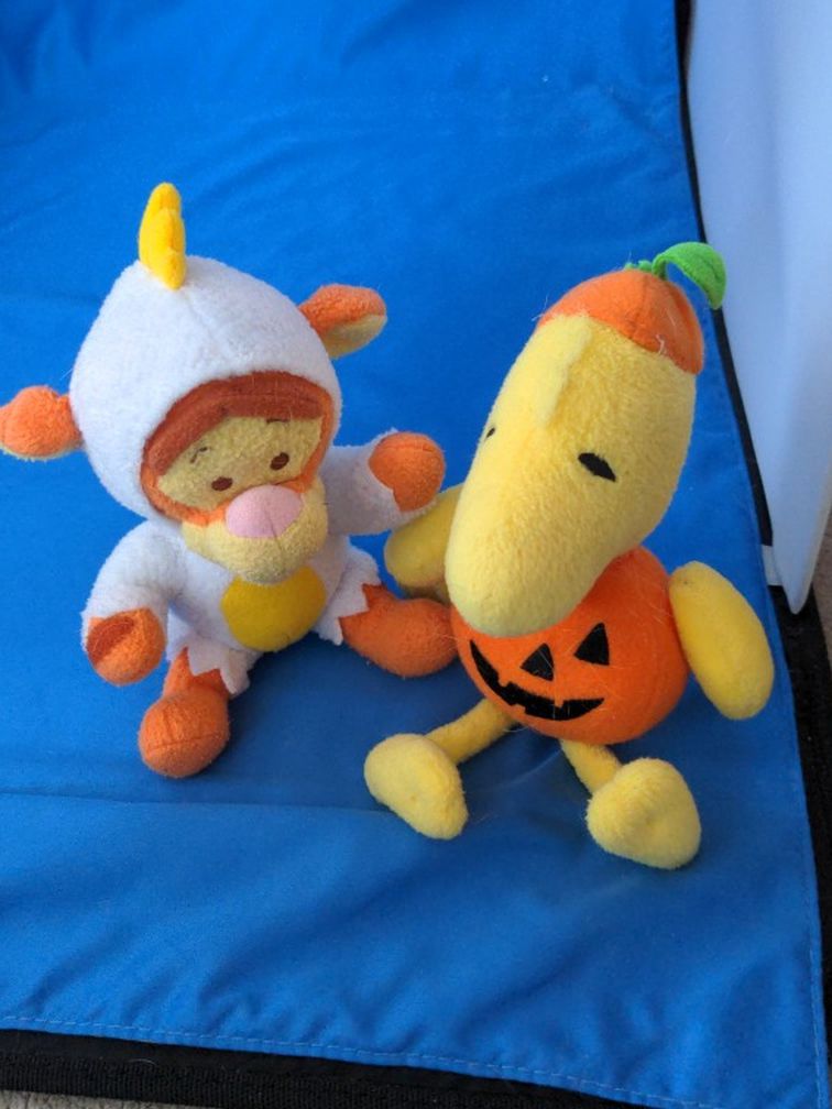 Baby Tigger and Woodstock dog toys