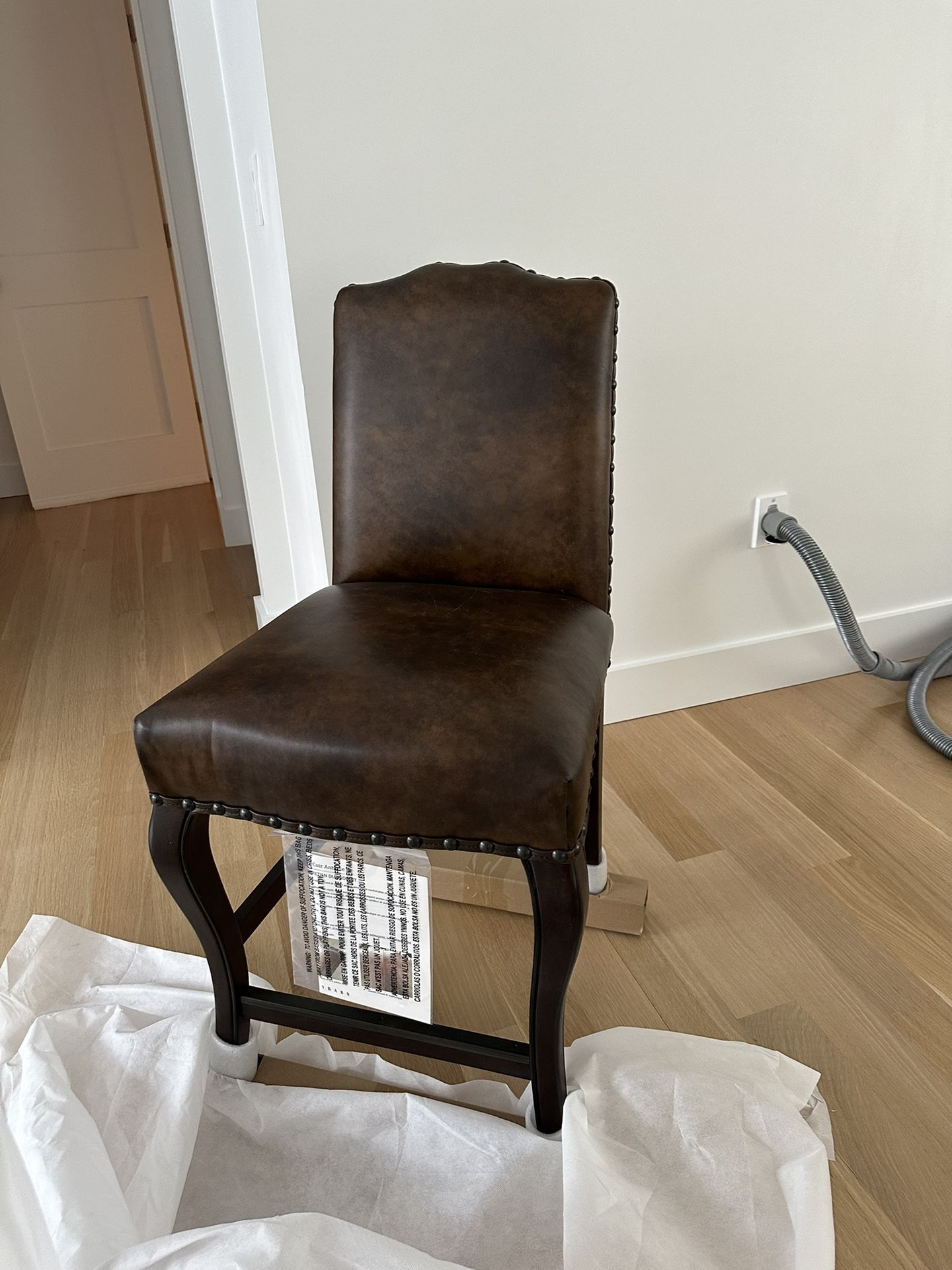 Pottery Barn Calais Leather Counter Stool