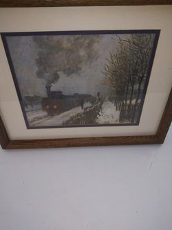 "Snowy Train Ride" Framed Picture