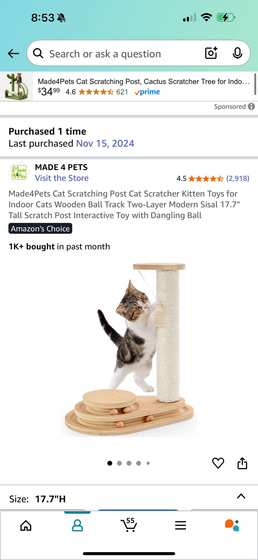 Cat Scratcher Toy New Out Of Box