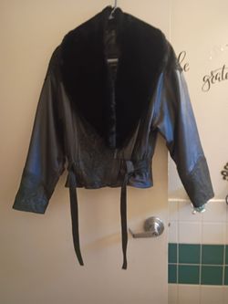 Vintage Wilson leather and suede jacket w fur