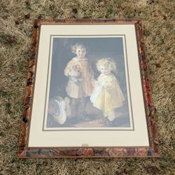 Framed art - two little sisters