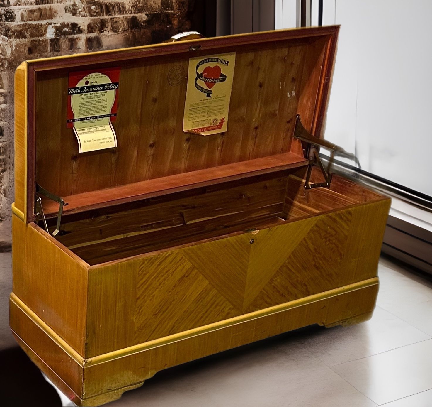 Antique cedar “Hope” chest.