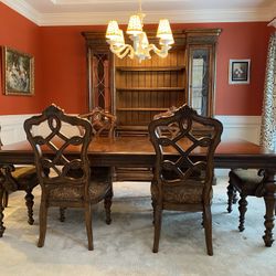 Solid Wood Dining Set And China Cabinet 