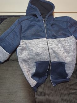 Blue and Gray Zip-Up Hoodie