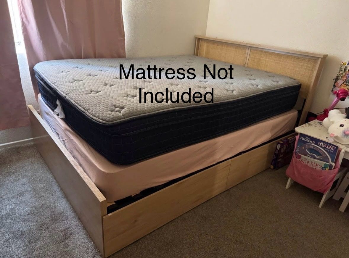 Queen Bed Frame with Storage drawers