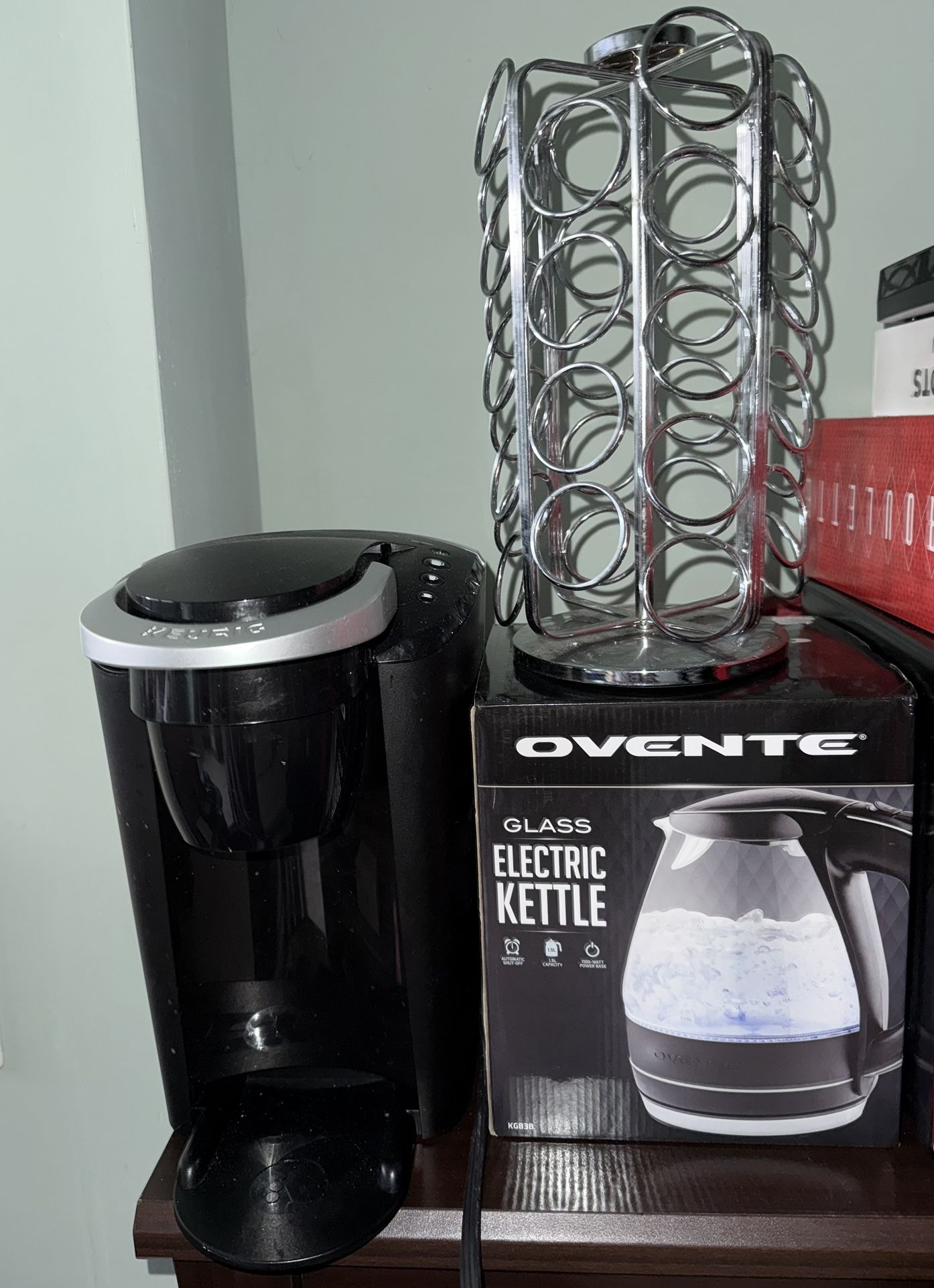 Ovente Electric Kettle, Keurig Coffee Maker & Coffee Pod Stand