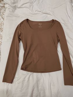 French Raves Brown Long Sleeve Top Size S