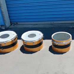 3 Ludwig 14" 16" 18" Timp-Tom Concert Toms Drums Gold Sparkle 