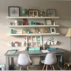 Custom Wood Double Desk Or Media Console Table 