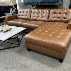 Ashley Real Leather Sectional Sofa 
