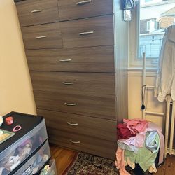 Tall Wood Dresser Wardrobe Closet 9 Drawers