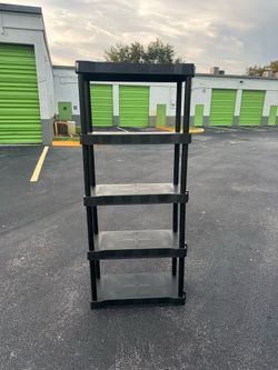 Heavy Duty 5-Tier Plastic Storage Shelving Unit Garage Shelf Black
