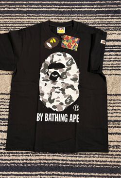 Bape grey camo bape black tee S,M,L,XL