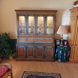 Lighted Hutch With Fold Out Desk