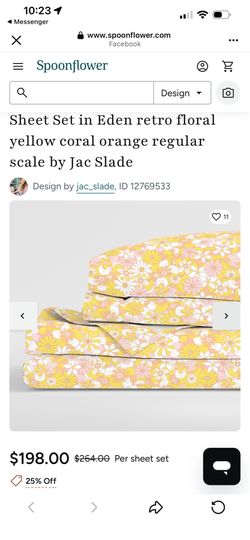 Retro Mod Flower Power Floral sheet set Queen by Spoonflower yellow and pink daisy 60s 70s style