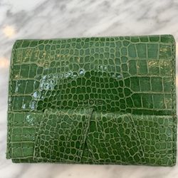 Lodis Leather Small Green Wallet-Great for crossbodies or travel!
