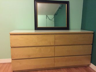 Desk with glass top mirror is sold