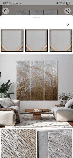 "Gold Waves" Abstract Wall Art