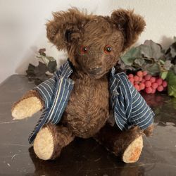 1920’s Mohair Straw Stuffed Teddy Bear