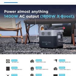 EF EcoFlow Portable Power Station DELTA Mini 882Wh Capacity  1400W Output for Outdoor Camping,