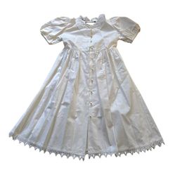 VTG Champagne West Christening Gown SZ 8 Wedding Flower Girl Dress