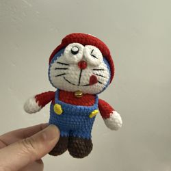 🧶Hand-crocheted Mario Doraemon