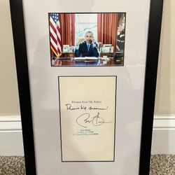 President Barack Obama SIGNED page