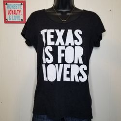 Texas Is For Lovers Victoria’s Secret Black & White Soft Burnout Shirt Top