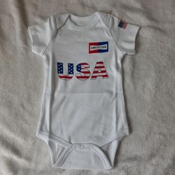 MUMUDA  Baby Organic Onesie "USA" 3-6 Months