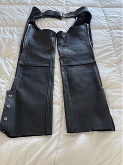 Women’s black leather chaps size 10-12