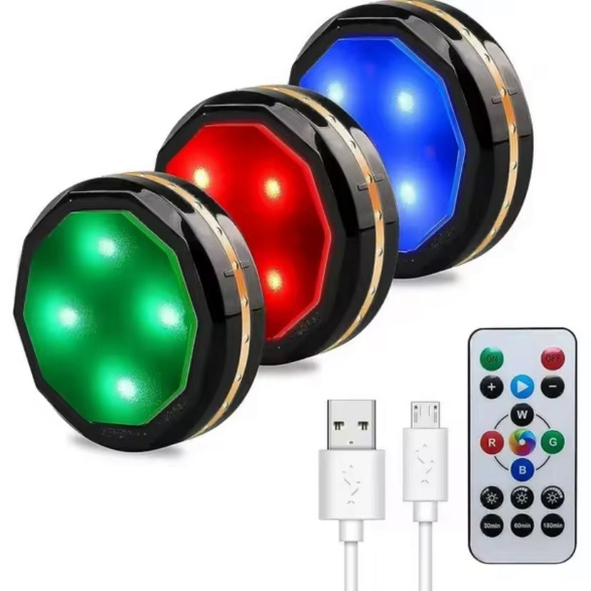 16 Colors Rechargeable Under Cabinet Lights with Remote (3 Pack)