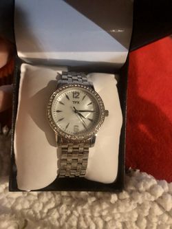 TFX LADIES STAINLESS STEEL BRACELET WITH SWAROVSKI CRYSTALS[36T115]