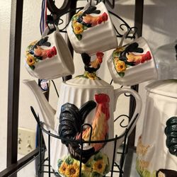 Rooster Sunflowers Canisters Set