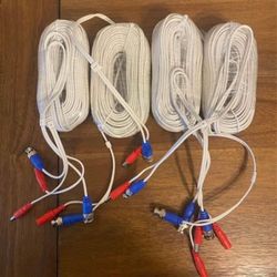 4-Pack 60ft Universal BNC Power & Video Cables – Compatible with Swann, Lorex, Night Owl, Samsung, Hikvision, Sony, and More! Reliable, High-Quality 4