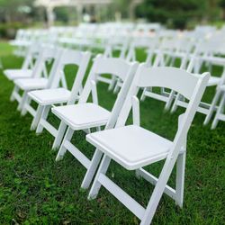 White resin chairs $2