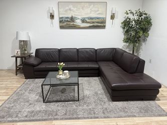 Real Leather Sectional Couch - Delivery available