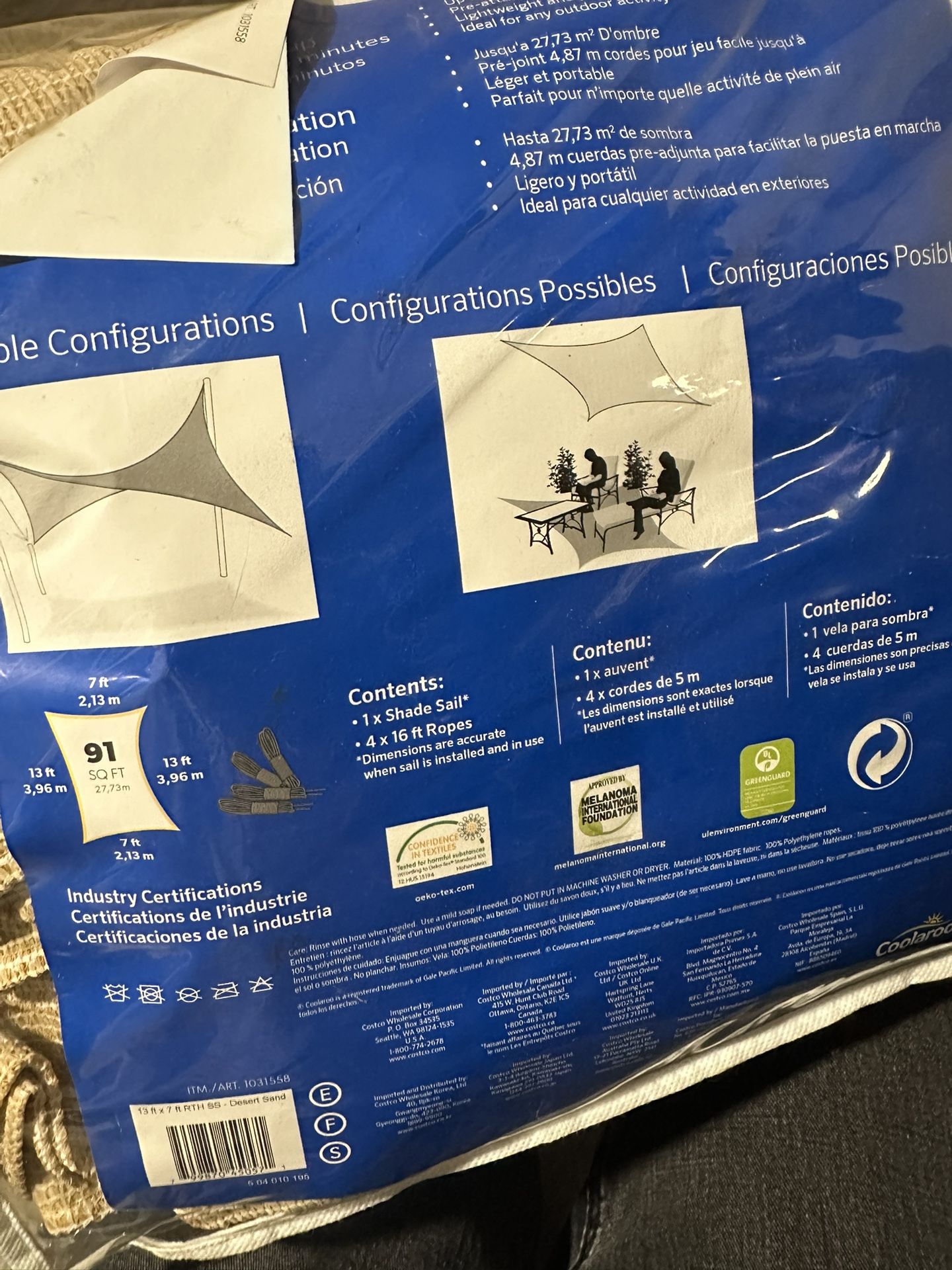 Ready To Hang Shade Sail Triangle