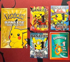 Pokemon Peru Charizard Pikachu Ganaste Mini Poster Lot (5pcs)
