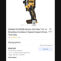 Dewalt 20v Atomic Impact 