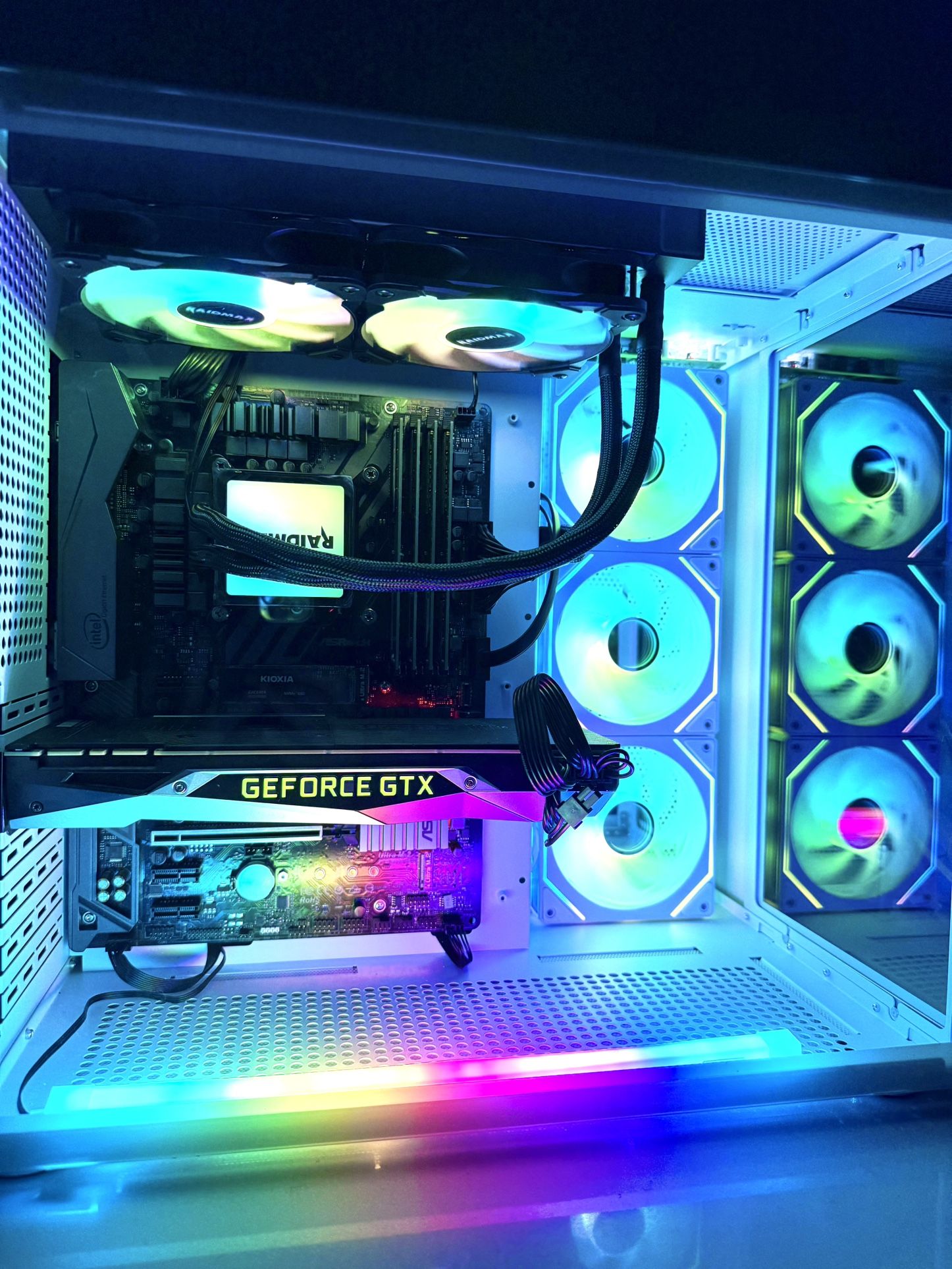Liquid Water Cool Gaming PC i7 8700k gtx 1080ti 32gb ram 512gb