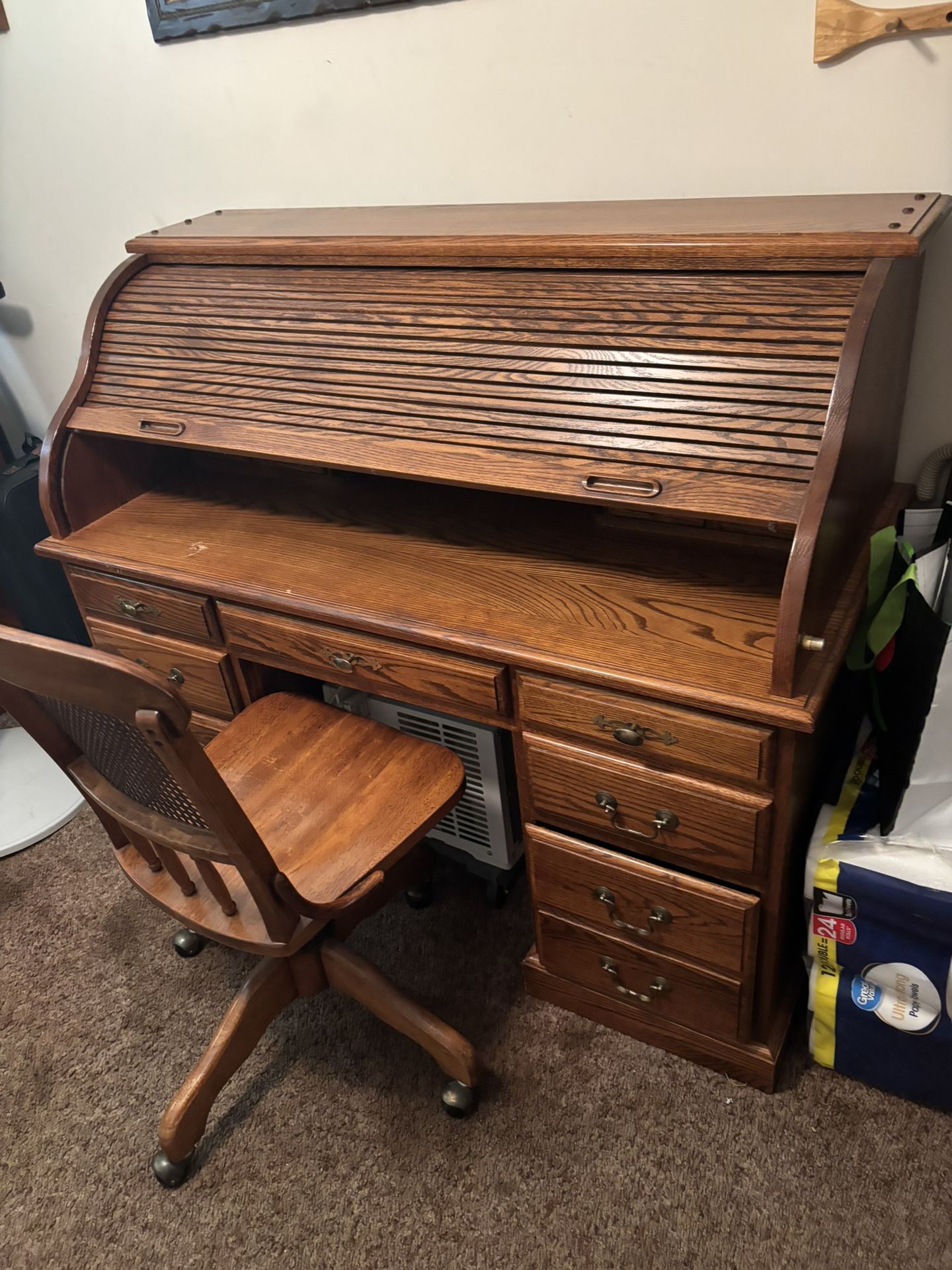 Oak Desk And Chair