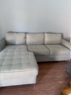 Gray Fabric Sectional Sofa with Chaise